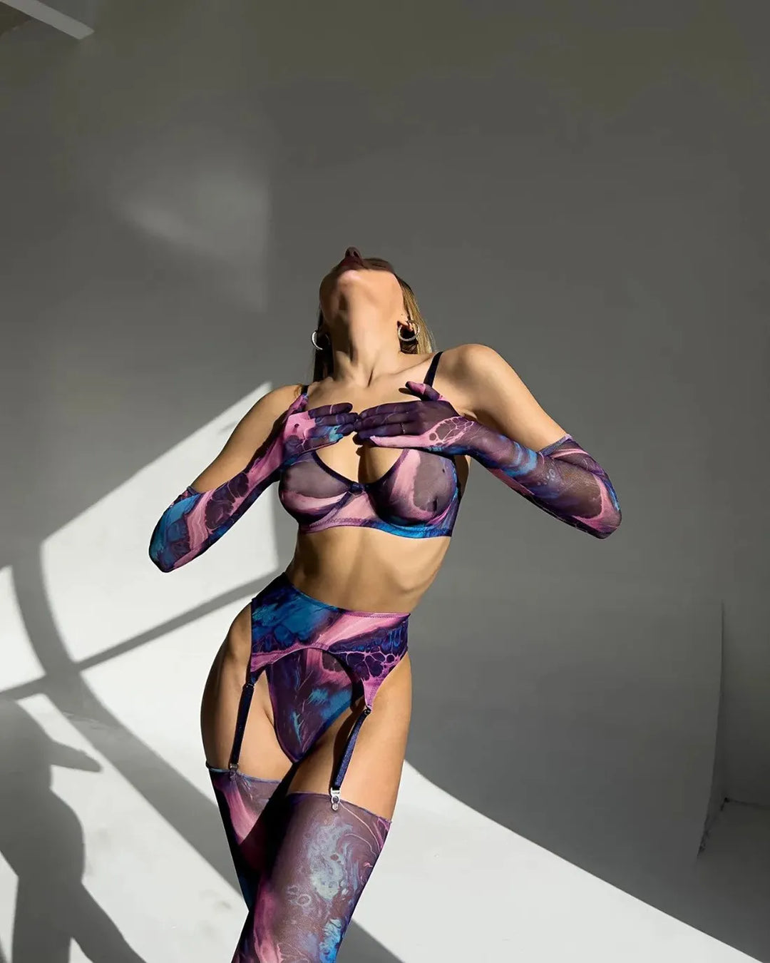 Serena | Conjunto de lencería tie-dye de 5 piezas