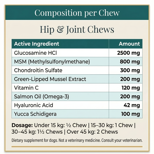 Chewable snacks for hips and joints