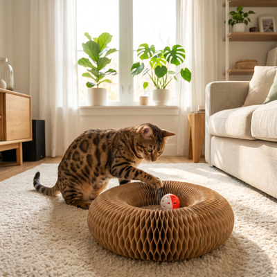 Wooflyx SchnurrSpirale™ Das interaktive 3-in-1 Katzenspielzeug