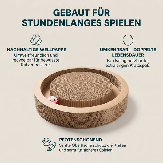 Wooflyx SchnurrSpirale™ Das interaktive 3-in-1 Katzenspielzeug